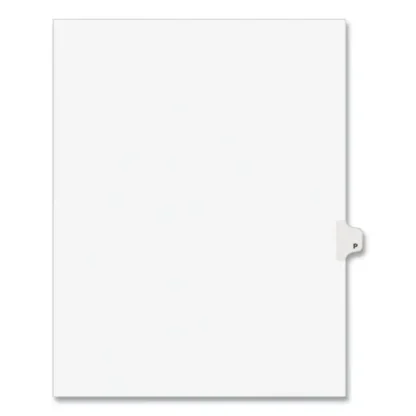 Avery® Preprinted Legal Exhibit Side Tab Index Dividers, Avery Style, 26-Tab, P, White, 25/Pack