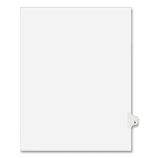 Avery® Preprinted Legal Exhibit Side Tab Index Dividers, Avery Style, 26-Tab, V, 11 x 8.5, White, 25/Pack, (1422)