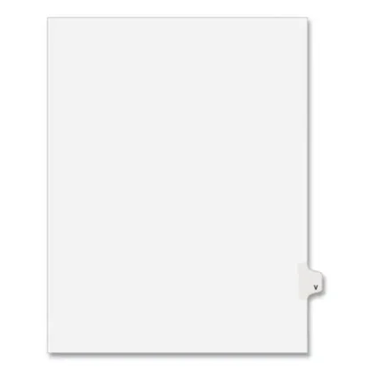 Avery® Preprinted Legal Exhibit Side Tab Index Dividers, Avery Style, 26-Tab, V, 11 x 8.5, White, 25/Pack, (1422)