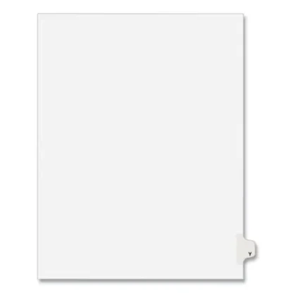 Avery® Preprinted Legal Exhibit Side Tab Index Dividers, Avery Style, 26-Tab, Y, 11 x 8.5, White, 25/Pack, (1425)