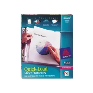 Avery® Quick Top and Side Loading Sheet Protectors, Letter Size, Diamond Clear, 50/Box