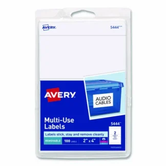 Avery® Removable Multi-Use Labels, 2" x 4", White, 100 Labels (5444)