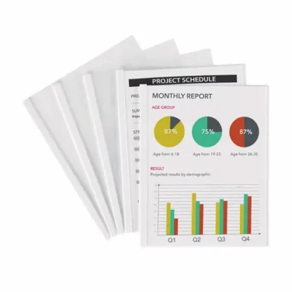 Avery® Slide Locking Report Cover, Sliding Bar, Clear, Letter Size, 50/Pack
