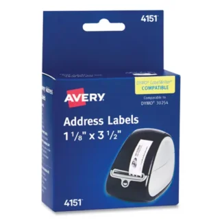 Avery® Thermal Printer Labels, Clear, 1.13 x 3.5, 120/Roll, 1 Roll/Pack