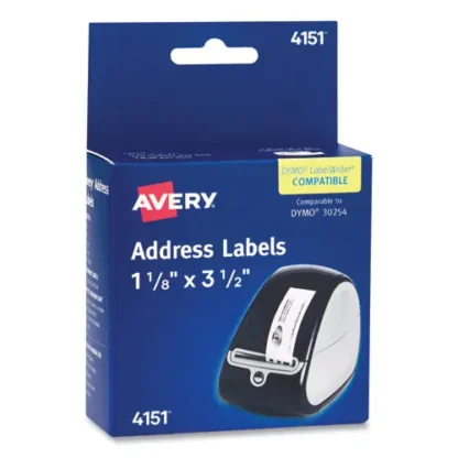 Avery® Thermal Printer Labels, Clear, 1.13 x 3.5, 120/Roll, 1 Roll/Pack