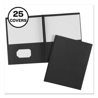 Avery® Two-Pocket Folder with Prong Fasteners, Black, 11 x 8.5, 0.5" Capacity, 25/Box