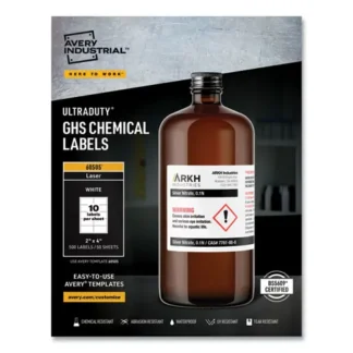 Avery® UltraDuty GHS Chemical Waterproof and UV Resistant Labels, 2 x 4, White, 10/Sheet, 50 Sheets/Box