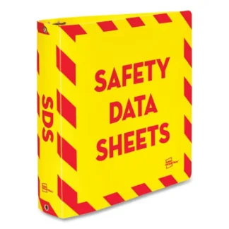 Avery® UltraDuty Safety Data Sheet Binders with Chain, 3 Rings, 2" Capacity, 11 x 8.5, Yellow/Red