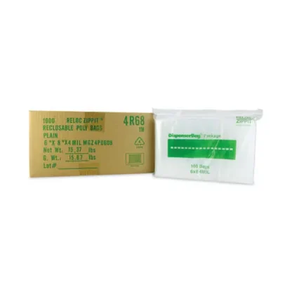 BagCo™ Zippit Resealable Bags, 4 mil, 6 x 8, Clear, 100 Bags/Pack, 10 Packs/Carton