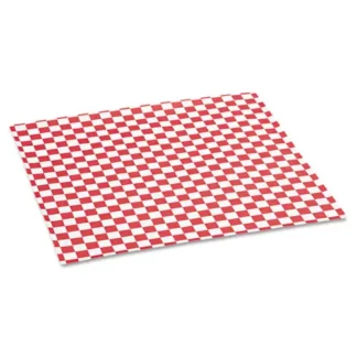 Bagcraft Grease-Resistant Paper Wraps and Liners, Red Check, 12" x 12", 1,000 Sheets/Box, 5 Boxes/Carton