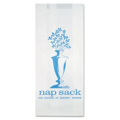 Bagcraft Nap Sack Sanitary Disposal Bags, White, 4" x 2" x 9", 1,000/Carton