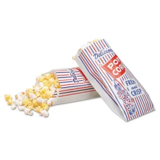 Bagcraft Pinch-Bottom Paper Popcorn Bag, Delicious Popcorn: Circus Clown Icon Labeling