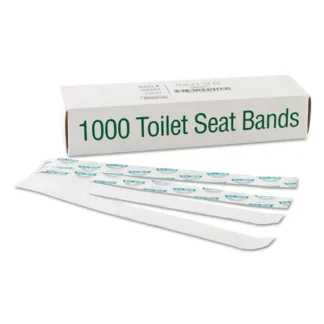 Bagcraft Sani/Shield Printed Toilet Seat Band, Deep Blue/White, 1,000/Carton