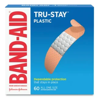 BAND-AID® Plastic Adhesive Bandages, 0.75 x 3, 60/Box