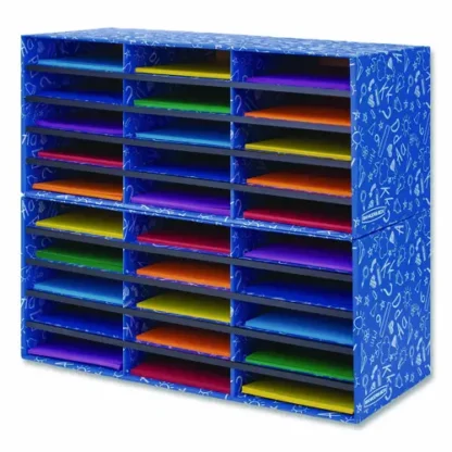 Bankers Box® Classroom Collection Literature Sorter, 30 Sections, Blue, 2/Carton