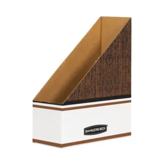 Bankers Box® Corrugated Cardboard Magazine File, Wood Grain, 12/Carton