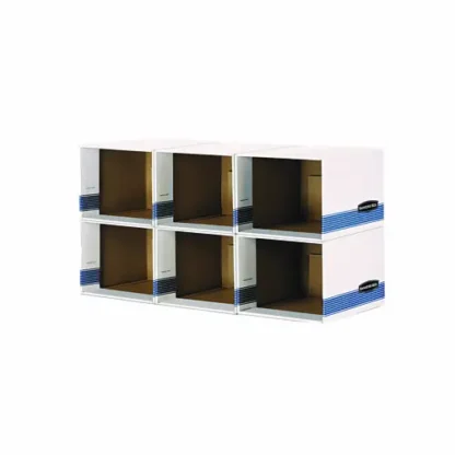 Bankers Box® File/Cube Box Shell, Legal/Letter Size, White/Blue, 6/Carton