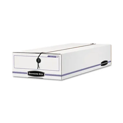 Bankers Box® LIBERTY Check and Form Boxes, 11" x 24" x 5", White/Blue, 12/Carton