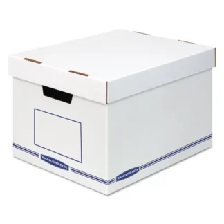 Bankers Box® Organizer Storage Boxes, X-Large, White/Blue, 12/Carton