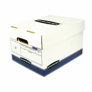 Bankers Box® R-KIVE Heavy-Duty Storage Boxes, Letter/Legal Files, White/Blue, 20/Bundle