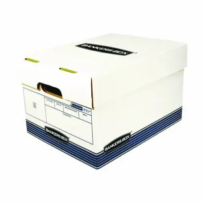 Bankers Box® R-KIVE Heavy-Duty Storage Boxes, Letter/Legal Files, White/Blue, 20/Bundle