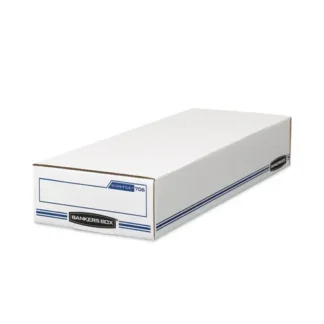 Bankers Box® STOR/FILE Check Boxes, White/Blue, 12/Carton