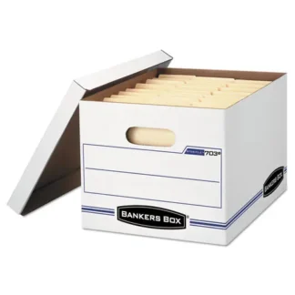Bankers Box® STOR/FILE Storage Box, Letter/Legal, White, 6/Pack