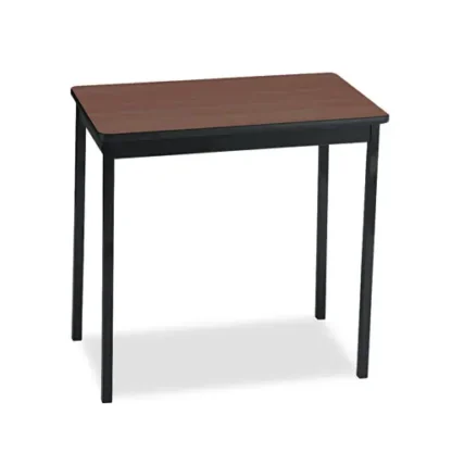 Barricks Utility Table, Rectangular, Walnut/Black, 30"W x 18"D x 30"H