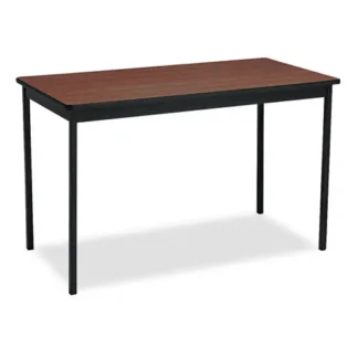 Barricks Utility Table, Walnut/Black, 48" W x 24" D x 30" H, Rectangular