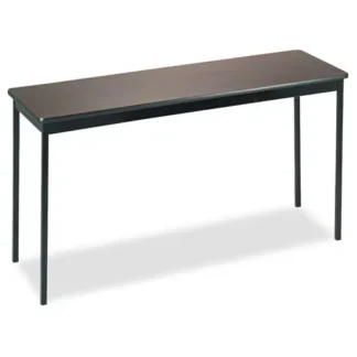 Barricks Utility Table, Rectangular, 60" W x 18" D x 30" H, Walnut/Black