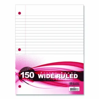 BAZIC® Products Filler Paper, 3-Hole Punched, Wide/Legal Rule, 150 Sheets per Pack