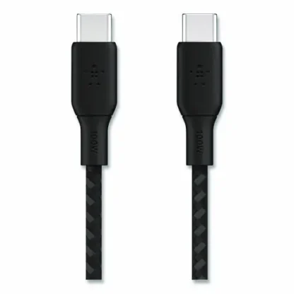 Belkin® BOOST CHARGE Braided USB-C to USB-C Cable, 100 W Power Delivery, 6.6 ft, Black