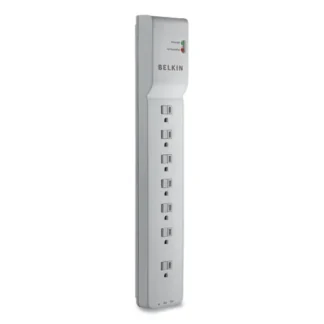 Belkin® Home/Office Surge Protector, 7 AC Outlets, 12 ft Cord, 2,160 J, White