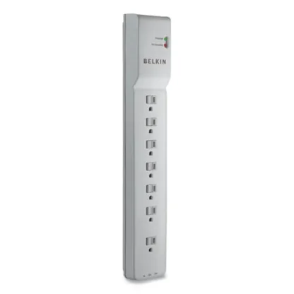 Belkin® Home/Office Surge Protector, 7 AC Outlets, 12 ft Cord, 2,160 J, White