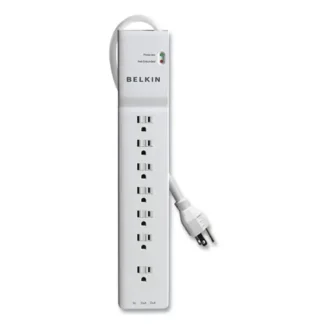 Belkin® Home/Office Surge Protector, 7 AC Outlets, 6 ft Cord, 2,320 J, White