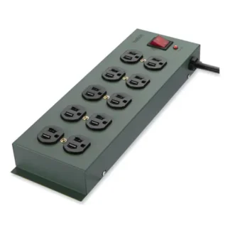 Belkin® Metal SurgeMaster Surge Protector, 10 AC Outlets, 15 ft Cord, 885 Joules, Dark Gray
