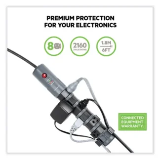 Belkin® Pivot Plug Surge Protector, 8 AC Outlets, 6 ft Cord, 1,800 J, Black