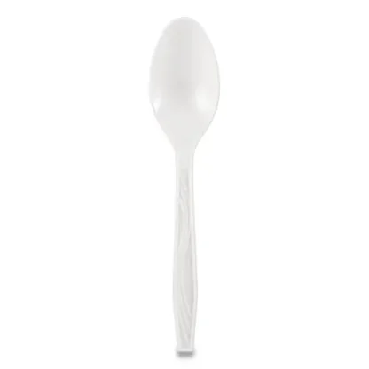 Berkley Square Elegant Dinnerware Heavyweight Plastic Spoons, White, 500/Box