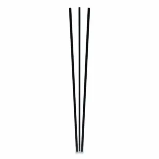 Berkley Square Unwrapped Round Stirrers, 7.75", Polypropylene, Black, 500/Pack