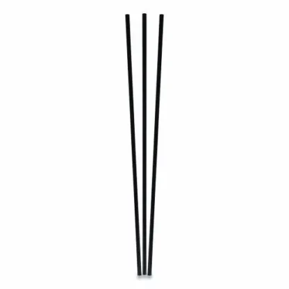 Berkley Square Unwrapped Round Stirrers, 7.75", Polypropylene, Black, 500/Pack