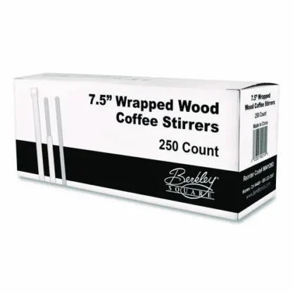 Berkley Square Wrapped Wood Stirrers, 7.5", 250/Box