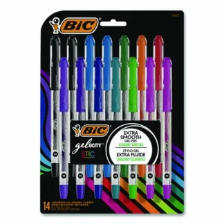 BIC® Gel-ocity STIC Gel Pen, Medium 0.7 mm, Assorted Colors, 14 Pack