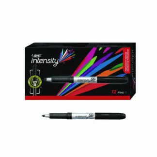 BIC® Intensity Fine Tip Permanent Marker, Fine Bullet Tip, Tuxedo Black, Dozen
