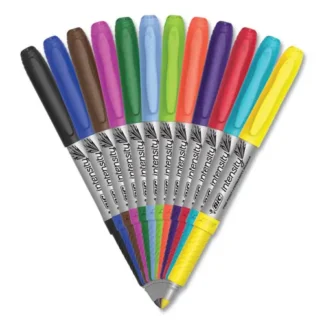 BIC® Intensity Ultra Fine Tip Permanent Marker, Ultra-Fine Needle Tip, Assorted Vivid Fashion Colors, 36/Pack