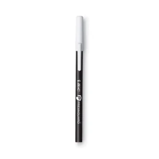 BIC® PrevaGuard Round Stic Ballpoint Pen, Medium, 1 mm, Black Ink, Black Barrel, Dozen