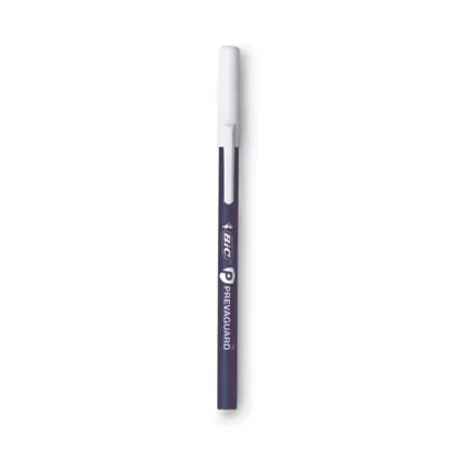 BIC® PrevaGuard Round Stic Ballpoint Pen, Medium Point, 1 mm, Blue Ink, Blue Barrel, 8/Pack