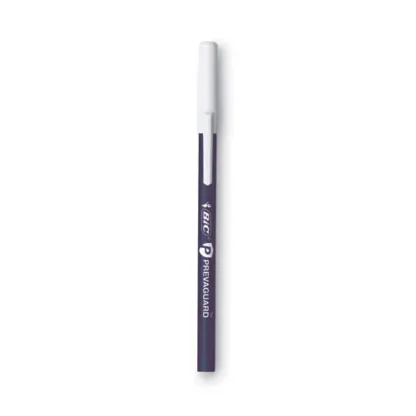 BIC® PrevaGuard Round Stic Ballpoint Pen, Medium Point, 1 mm, Blue Ink, Blue Barrel, Dozen