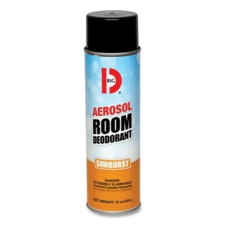 Big D Industries Aerosol Room Deodorant, Sunburst Scent, 15 oz Can, 12/Carton