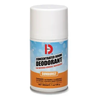 Big D Industries Metered Concentrated Room Deodorant, Sunburst Scent, 7 oz Aerosol Spray, 12/Carton