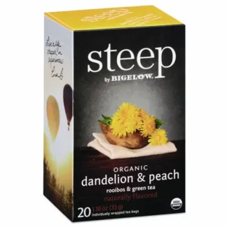 Bigelow® steep Tea, Dandelion and Peach, 20 Tea Bags/Box